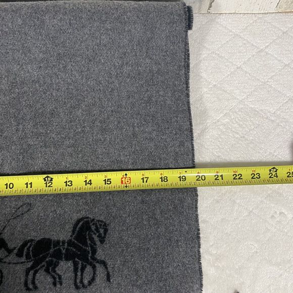 Coach Women's Horse & Carriage Double Face Oversized Muffler Wool Made in Italy - Picture 5 of 6